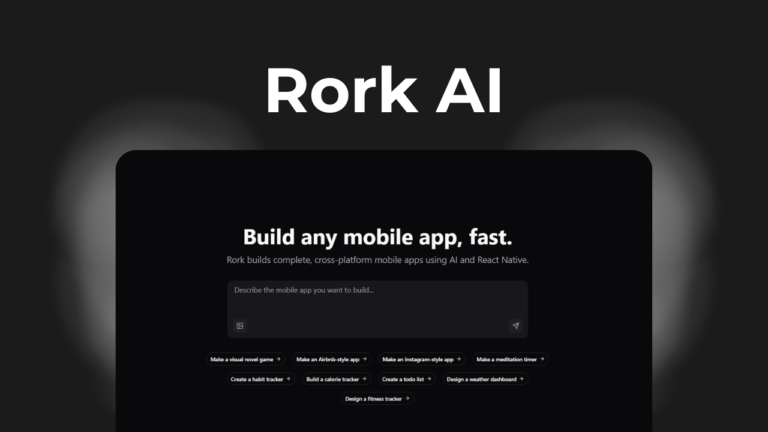 rork ai create an app in second